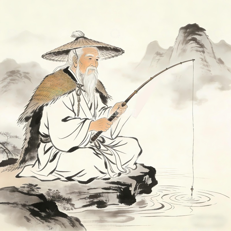 高清大图下载【趣麦麦图】姜子牙钓鱼愿者上钩