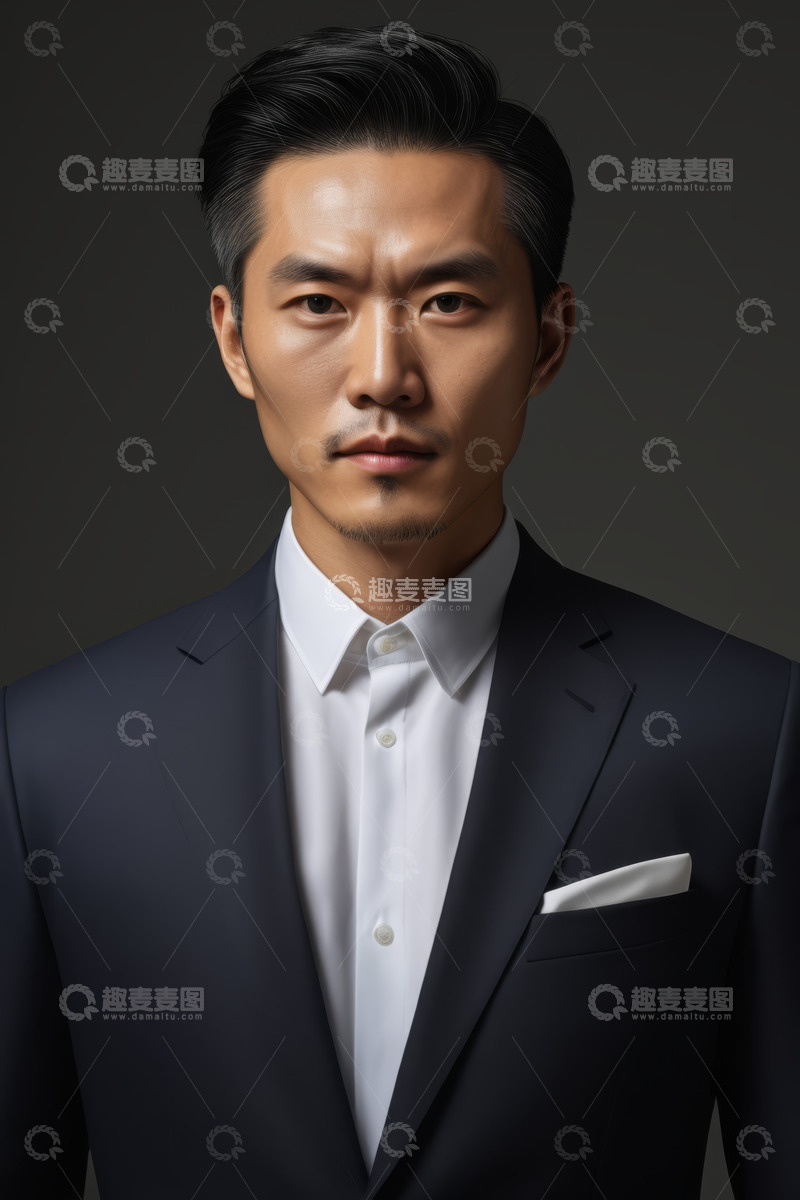 高清大图下载【趣麦麦图】穿着西装的亚洲男性肖像