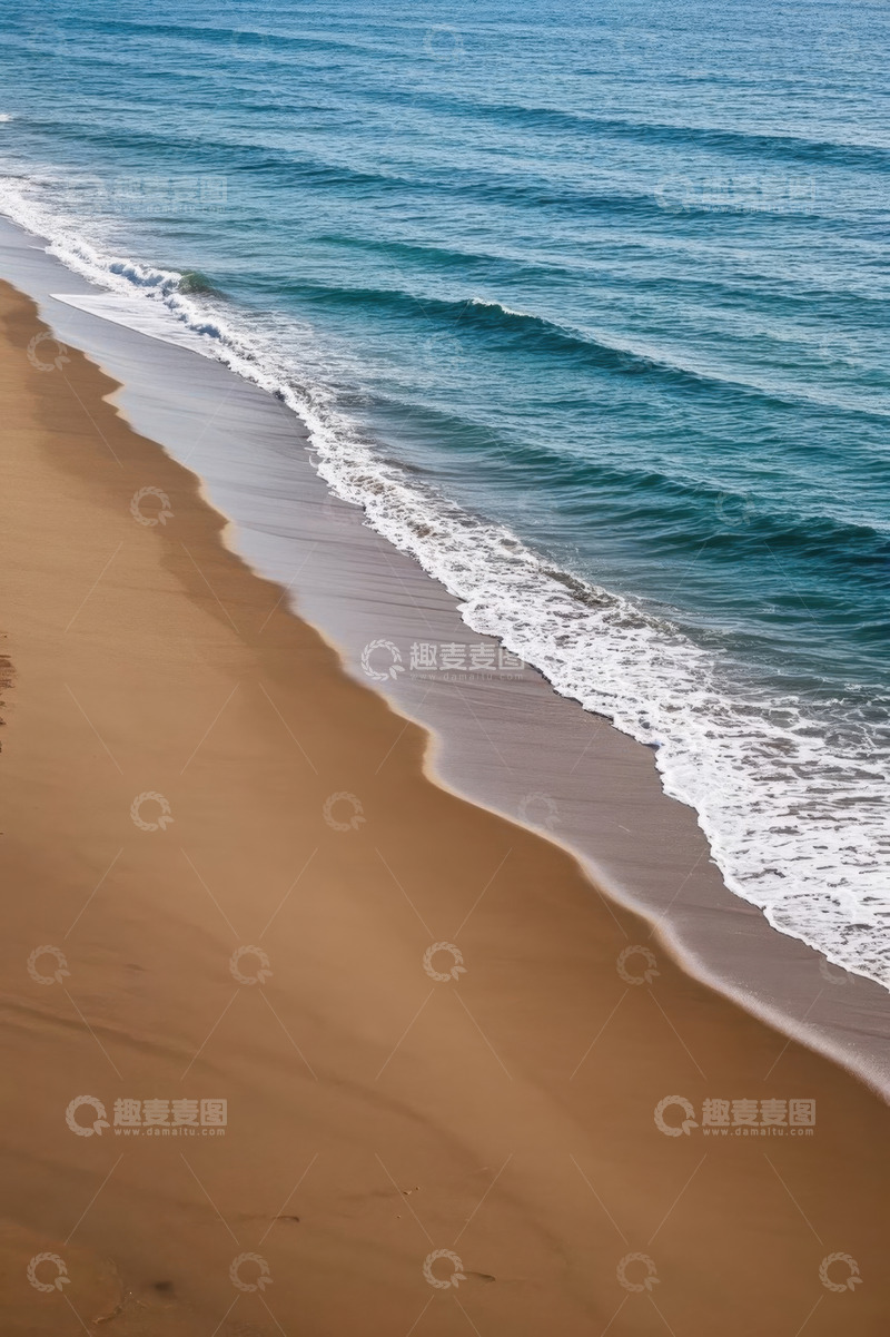 高清大图下载【趣麦麦图】海浪拍打沙滩自然景观
