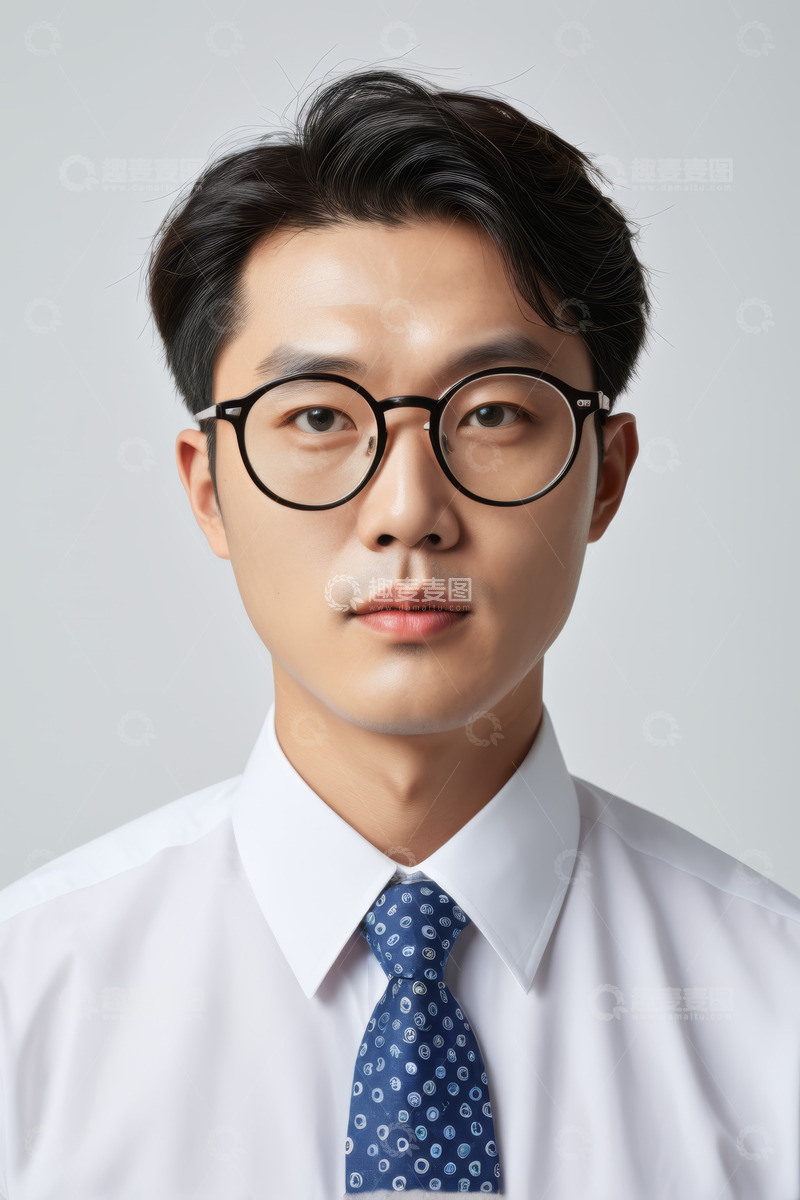 高清大图下载【趣麦麦图】戴眼镜商务男士肖像