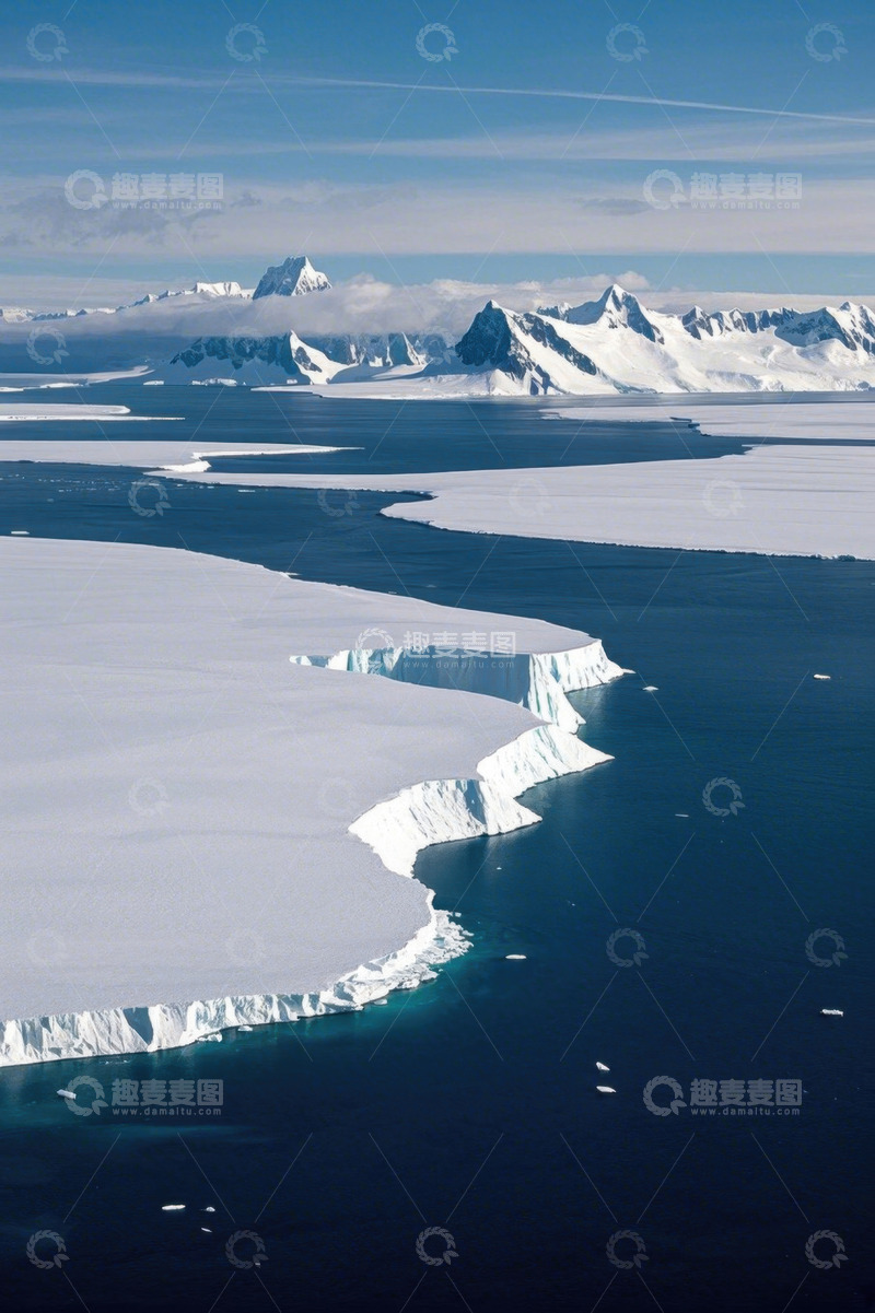 高清大图下载【趣麦麦图】极地冰川与海洋景观