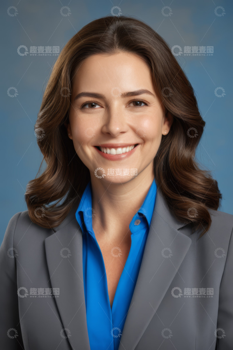 高清大图下载【趣麦麦图】微笑女商人半身肖像