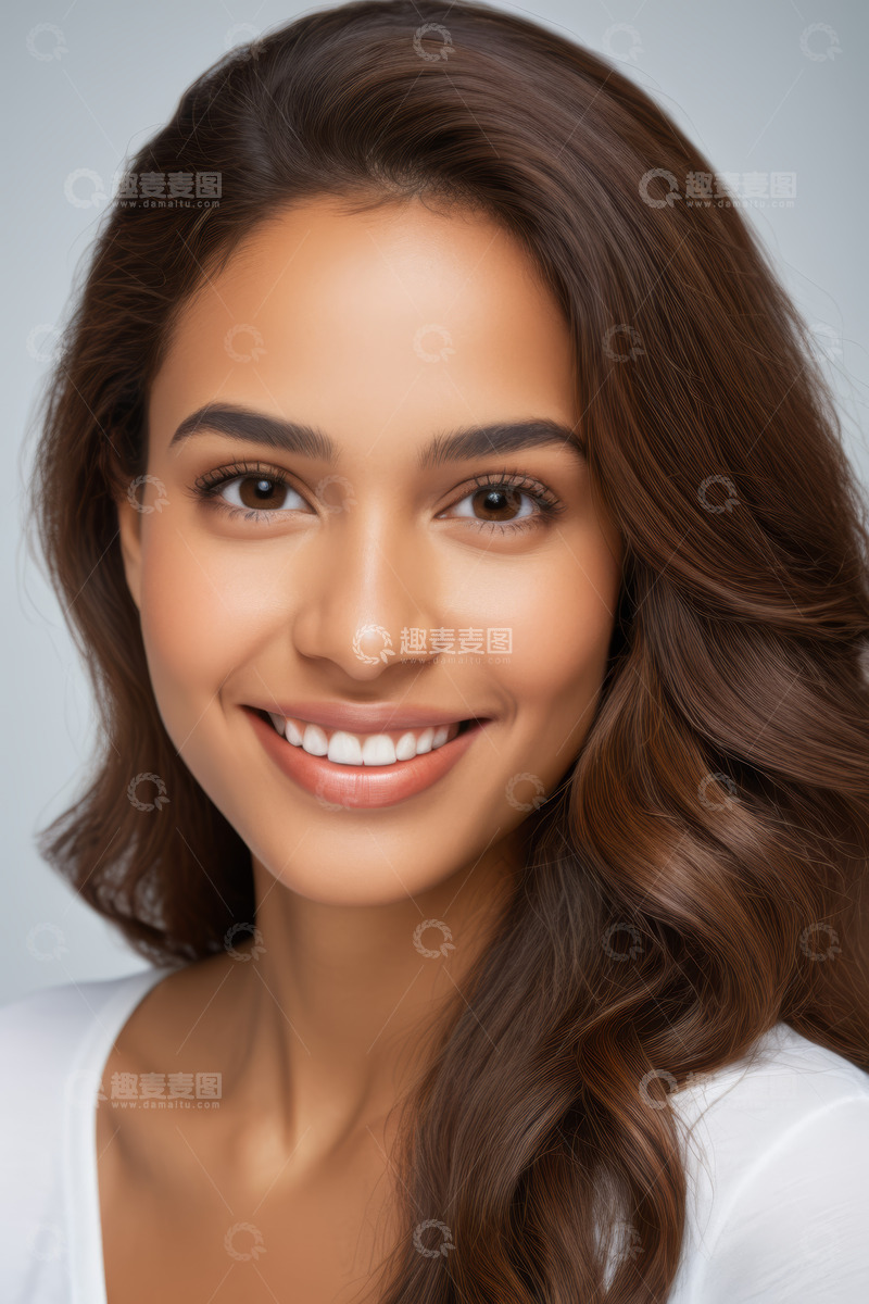 高清大图下载【趣麦麦图】微笑女性面部特写