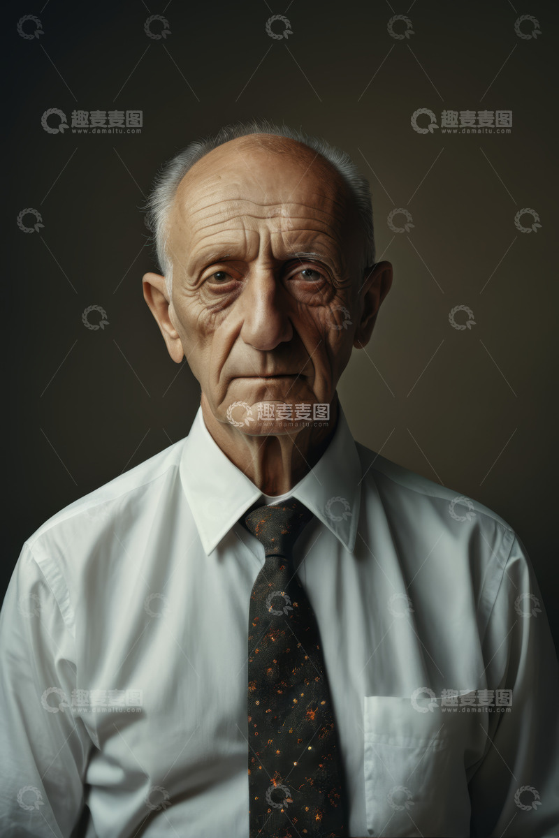 高清大图下载【趣麦麦图】老年男性正装肖像照
