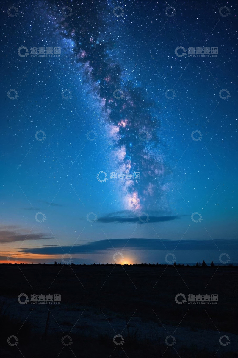 高清大图下载【趣麦麦图】夜空下的璀璨银河全景