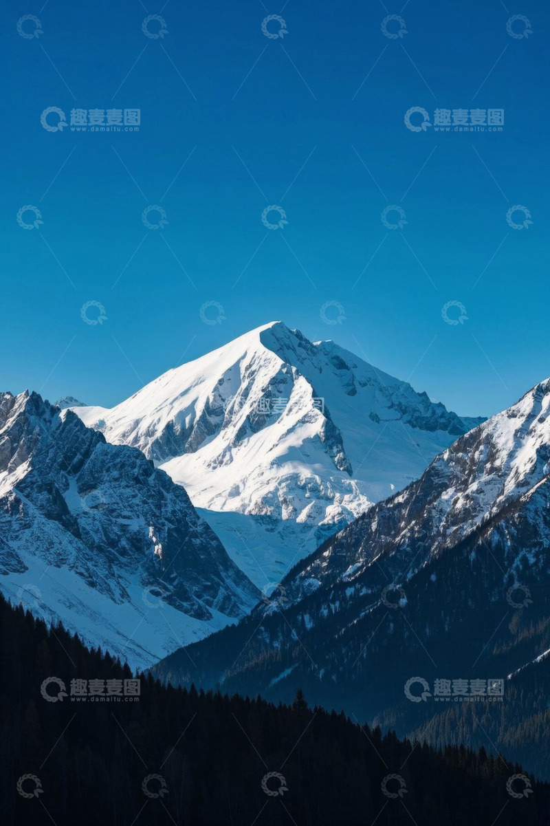 高清大图下载【趣麦麦图】雪山自然风光全景