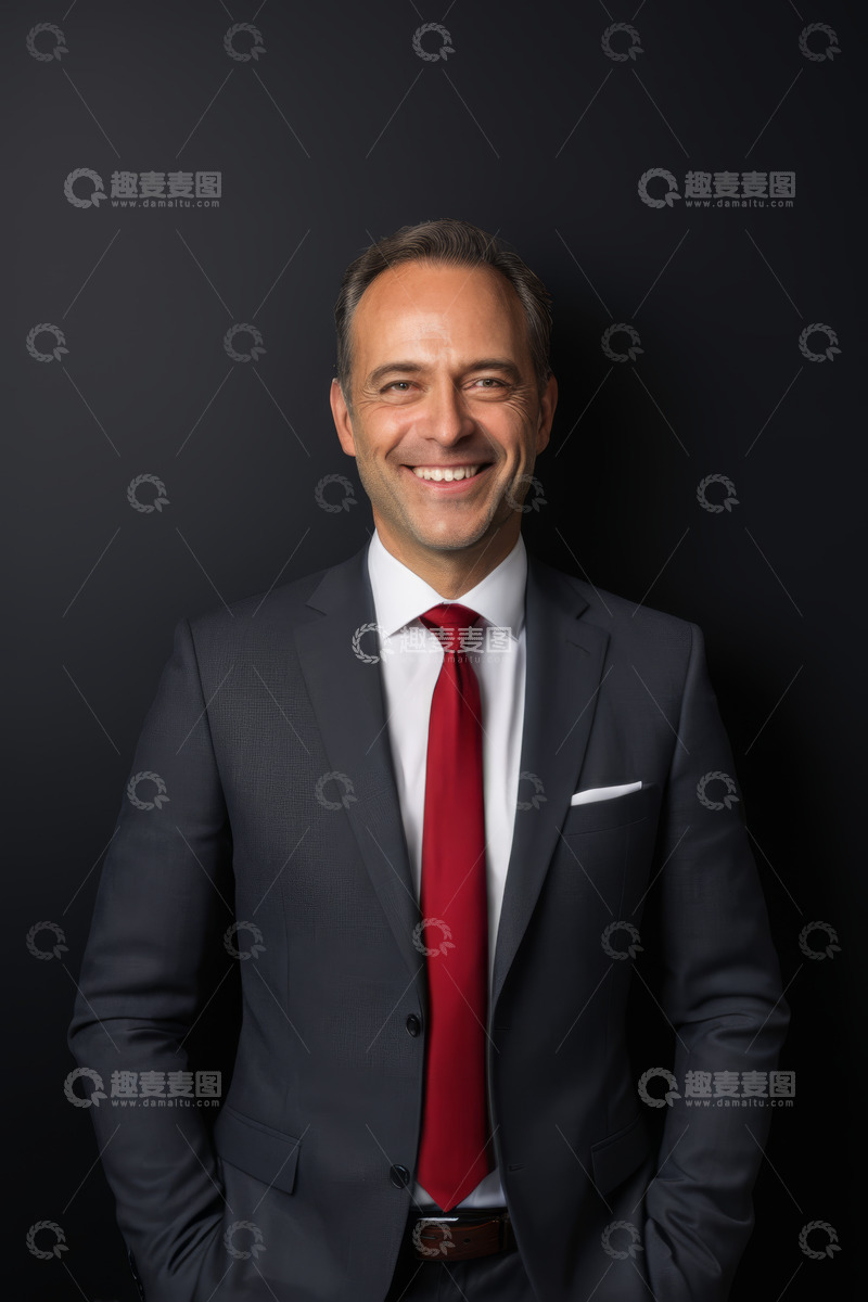 高清大图下载【趣麦麦图】西装革履男士微笑肖像