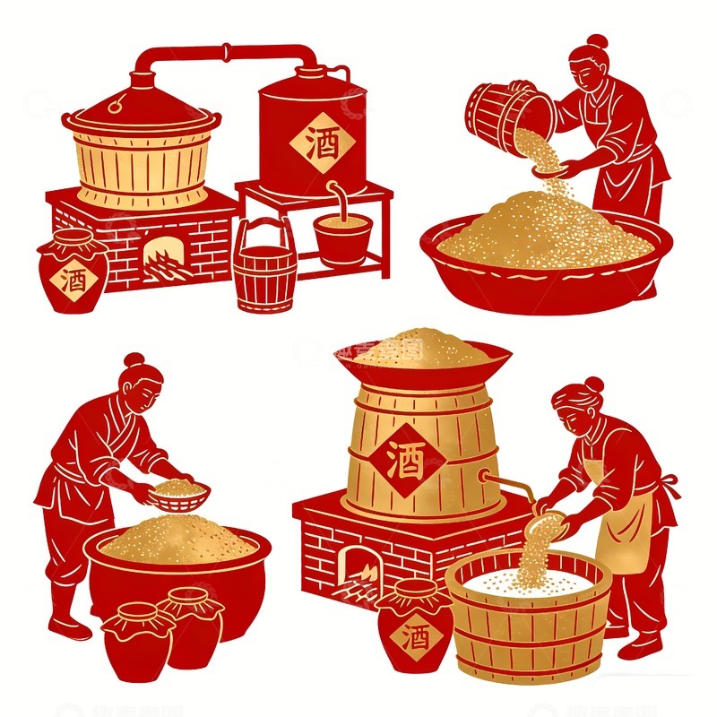 高清大图下载【趣麦麦图】古代酿酒文化