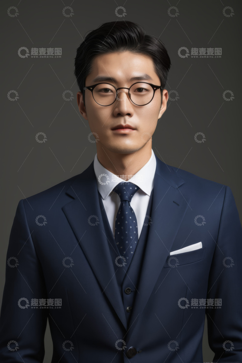 高清大图下载【趣麦麦图】穿着西装的商务男士肖像