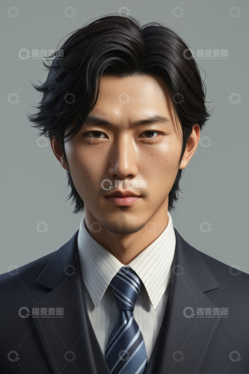 高清大图下载【趣麦麦图】穿着西装的亚洲男性肖像