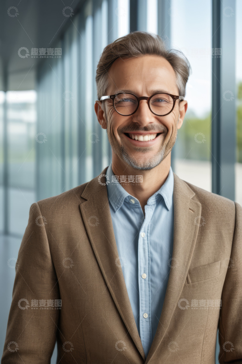 高清大图下载【趣麦麦图】商务男士微笑肖像