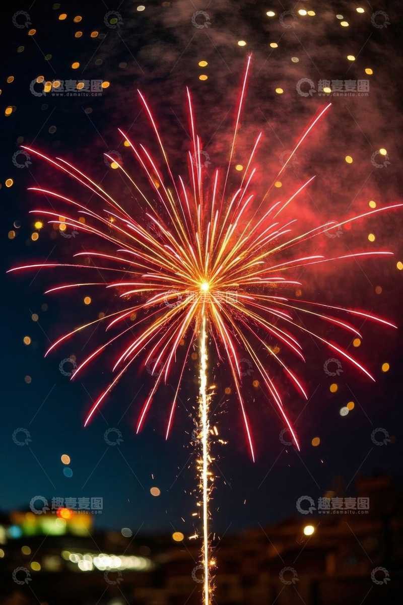 高清大图下载【趣麦麦图】夜空中绽放的绚丽烟花