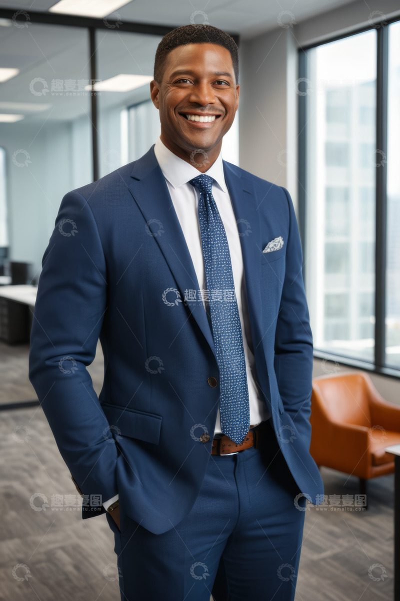 高清大图下载【趣麦麦图】身着西装微笑的商务男士