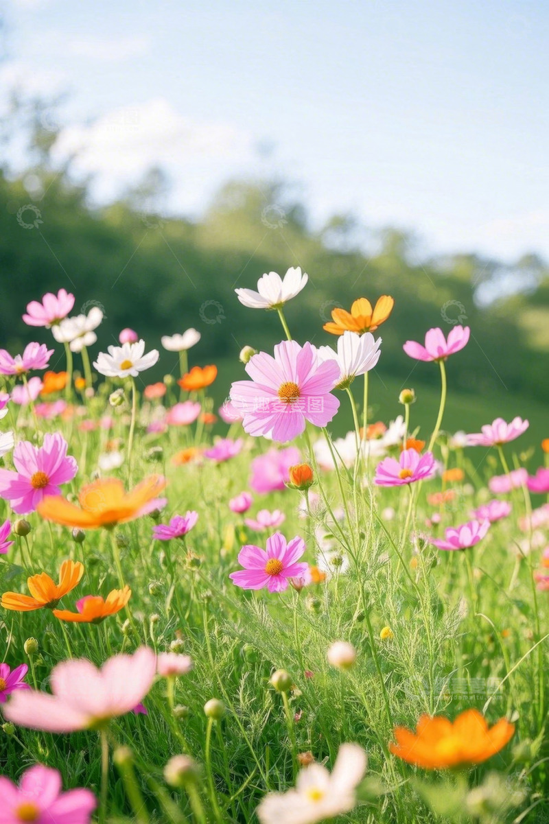 高清大图下载【趣麦麦图】户外盛开的多彩花卉