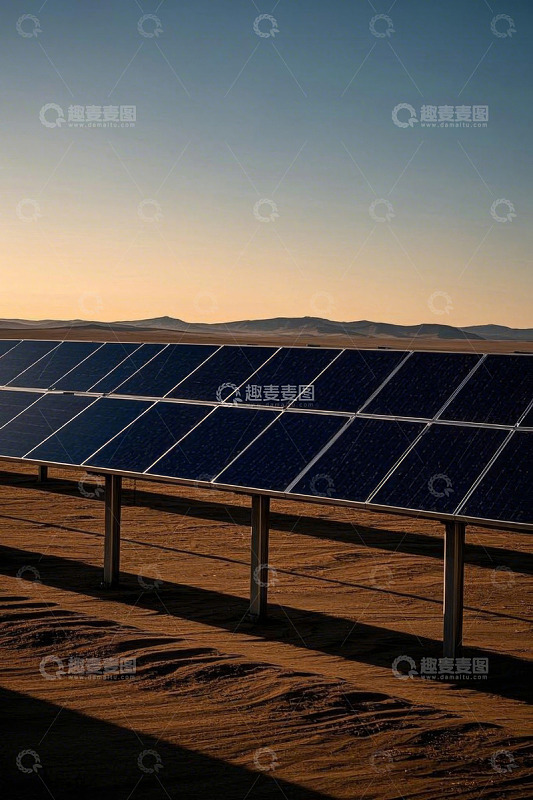 沙漠中的太阳能光伏面板