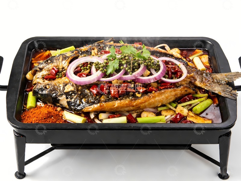 高清大图下载【趣麦麦图】麻辣万州烤鱼图片