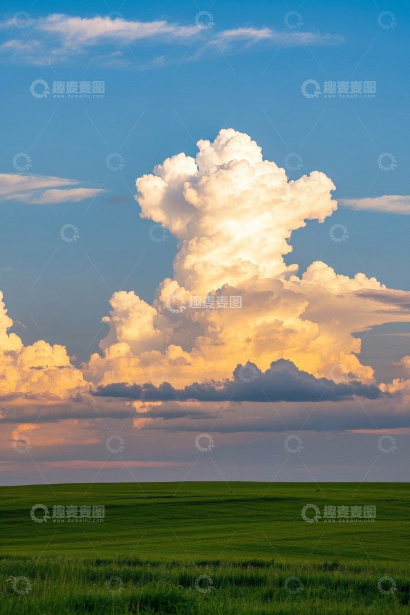 高清大图下载【趣麦麦图】草原上空壮丽云层景观