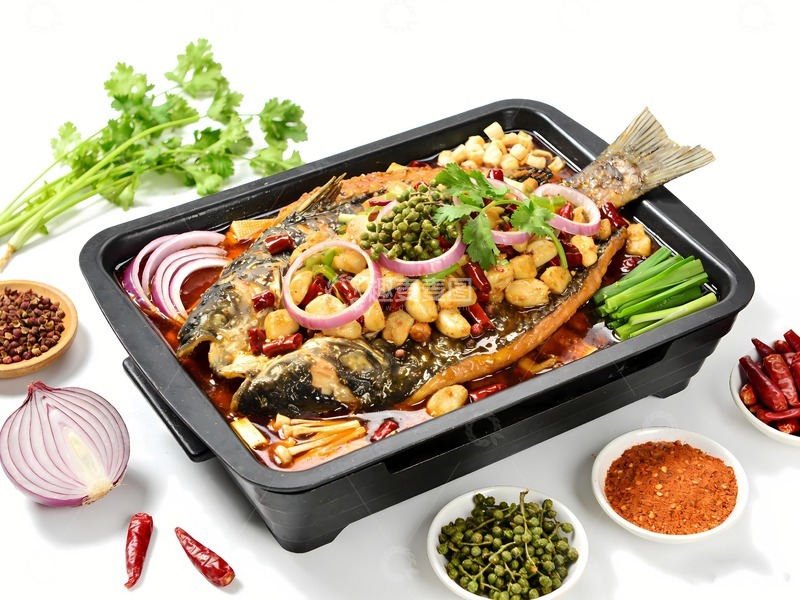 高清大图下载【趣麦麦图】重庆美食烤鱼