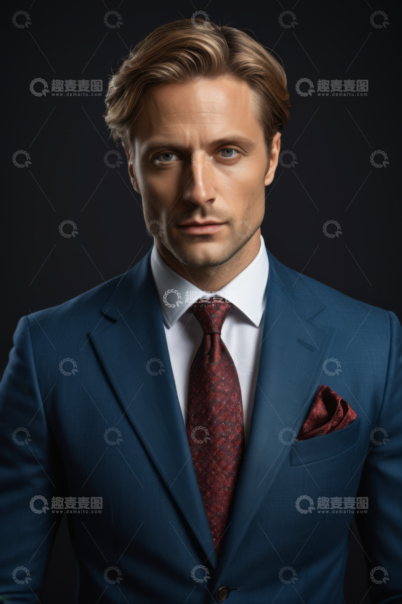高清大图下载【趣麦麦图】穿西装的男士正面肖像