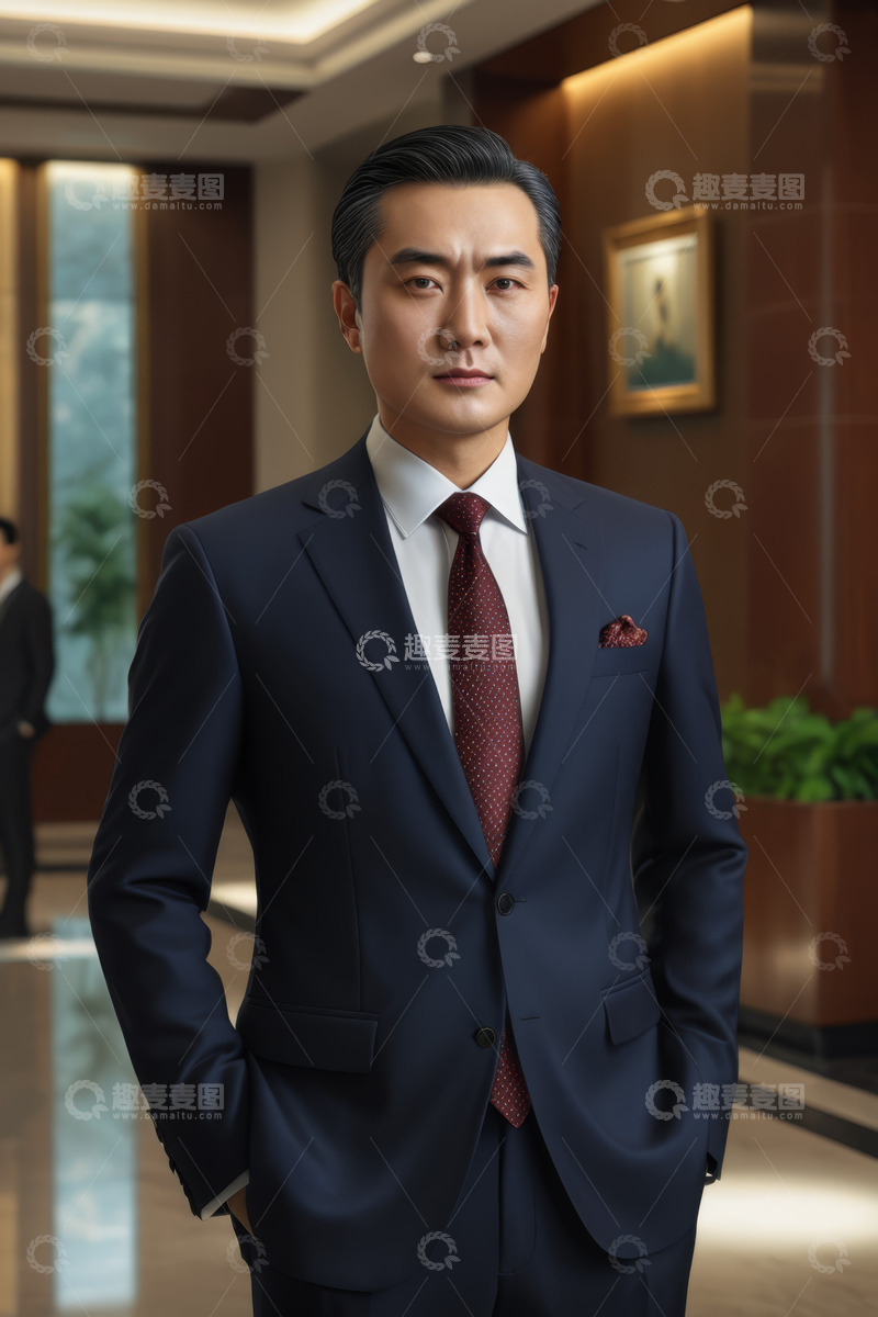 高清大图下载【趣麦麦图】商务男士正装站立形象