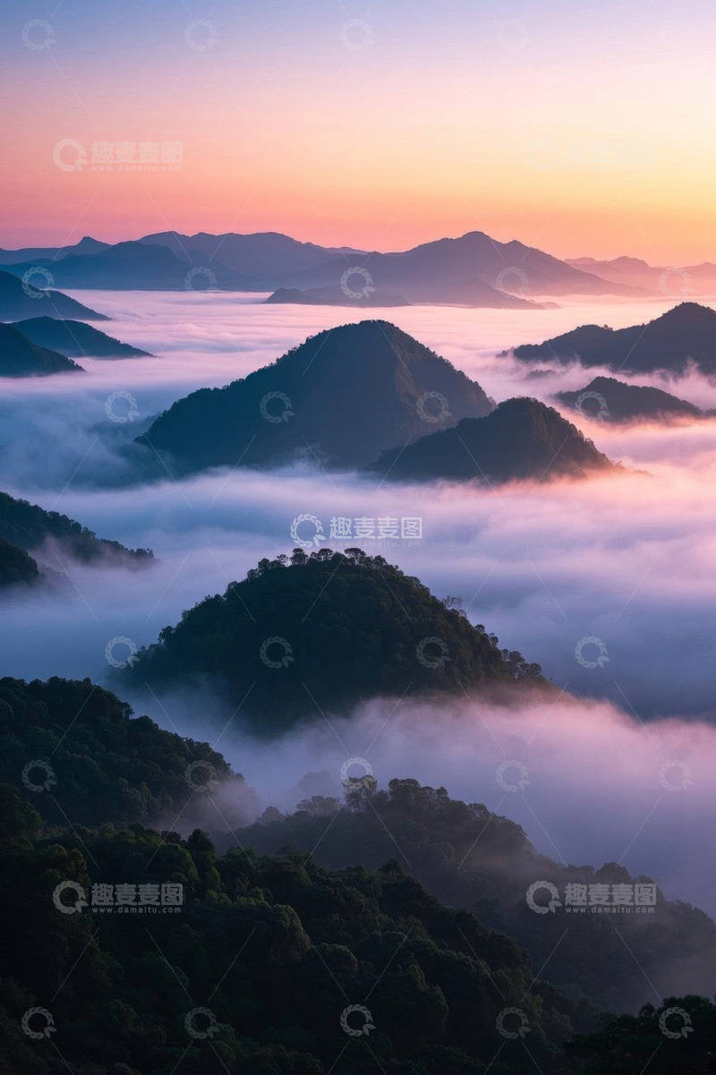 高清大图下载【趣麦麦图】山峦云海日出自然风光