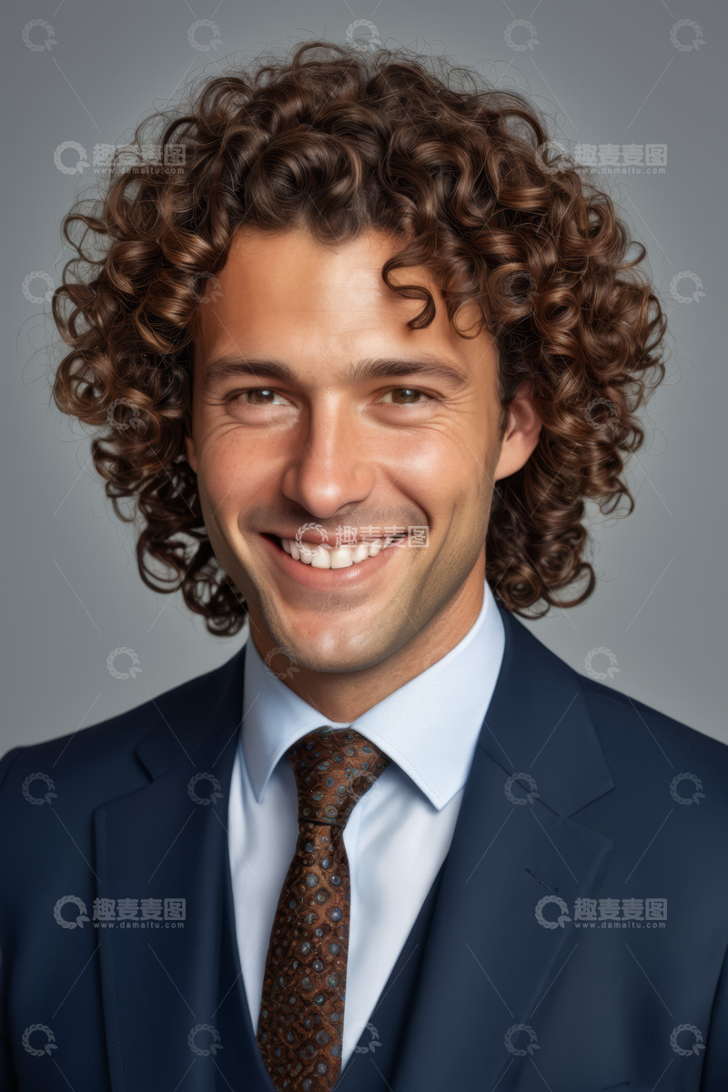 高清大图下载【趣麦麦图】西装男子微笑肖像