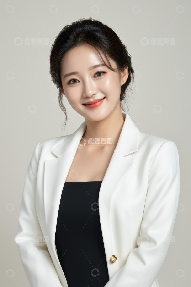 高清大图下载【趣麦麦图】微笑亚洲职业女性肖像