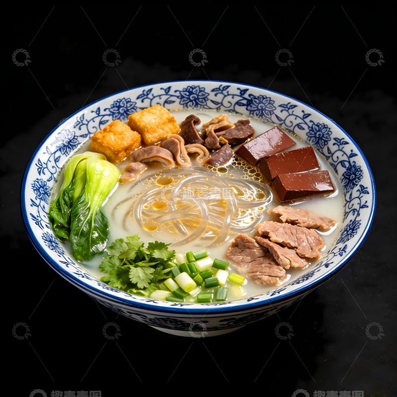 高清大图下载【趣麦麦图】鸭血粉丝汤图片