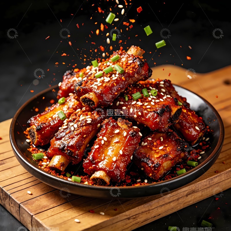 高清大图下载【趣麦麦图】烤排骨碳烤羊排