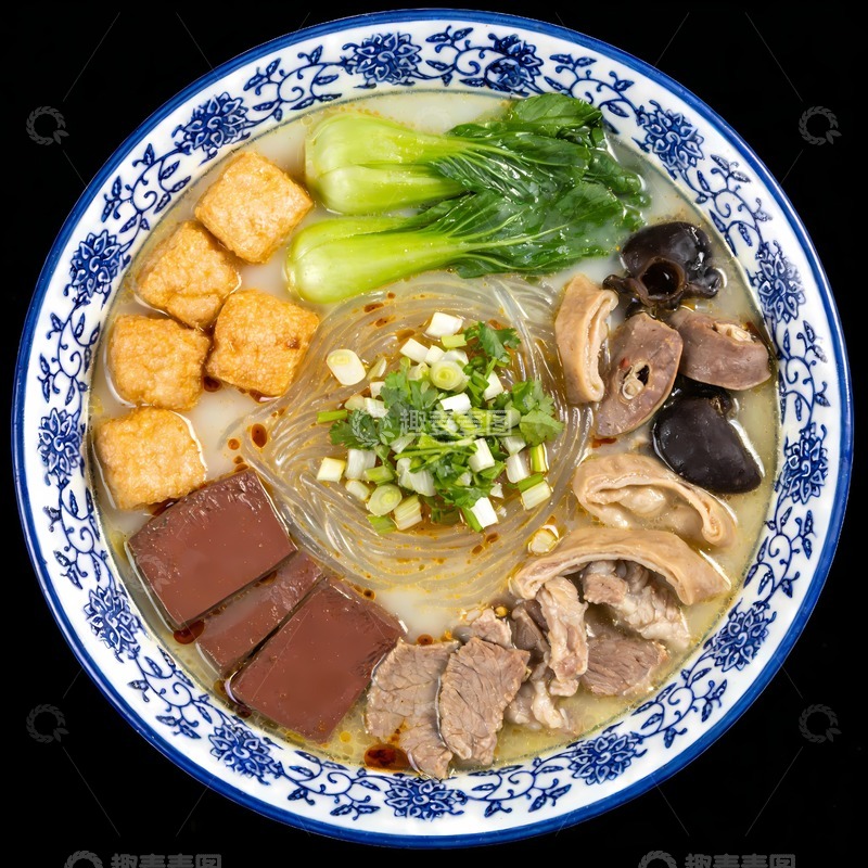 高清大图下载【趣麦麦图】一碗鸭血粉丝汤图片