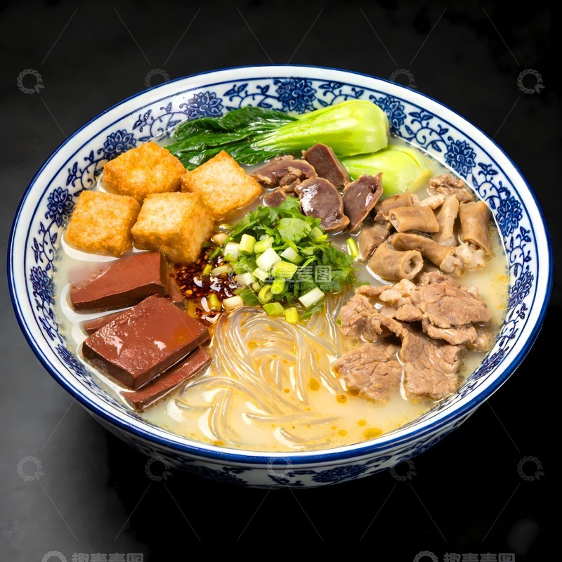 高清大图下载【趣麦麦图】美味鸭血粉丝汤