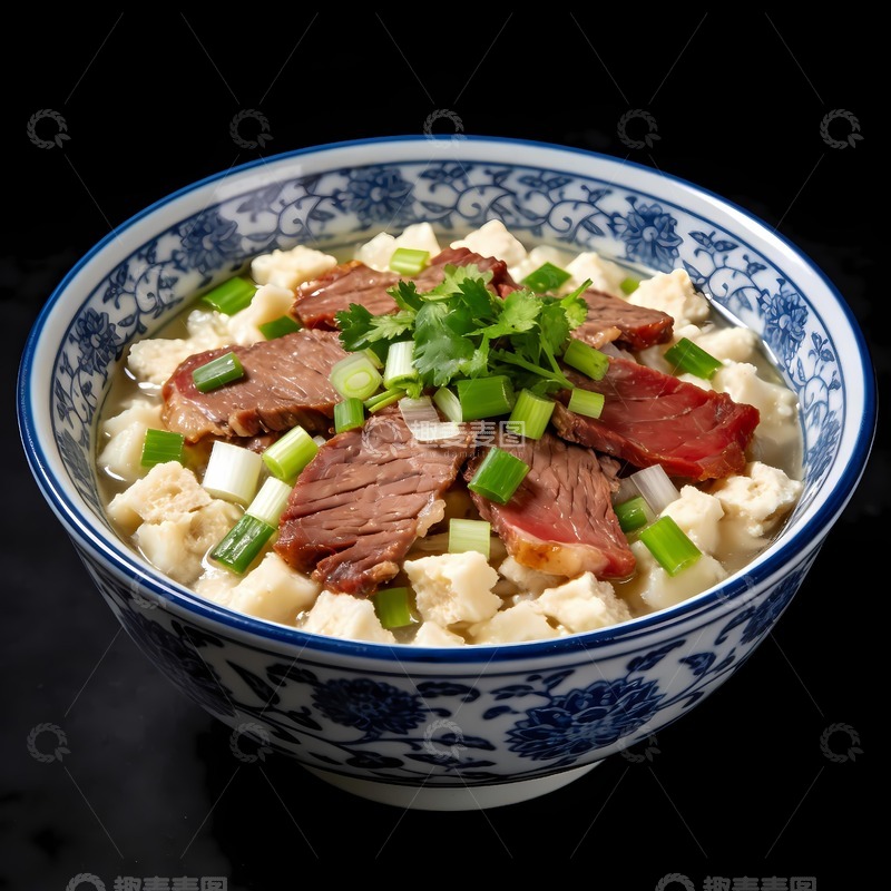 高清大图下载【趣麦麦图】一碗牛肉泡馍
