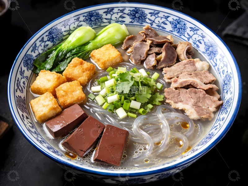 高清大图下载【趣麦麦图】一碗鸭血粉丝汤摄影