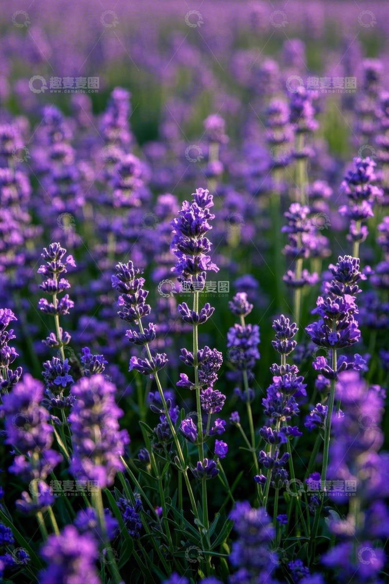 高清大图下载【趣麦麦图】紫色薰衣草花田景色