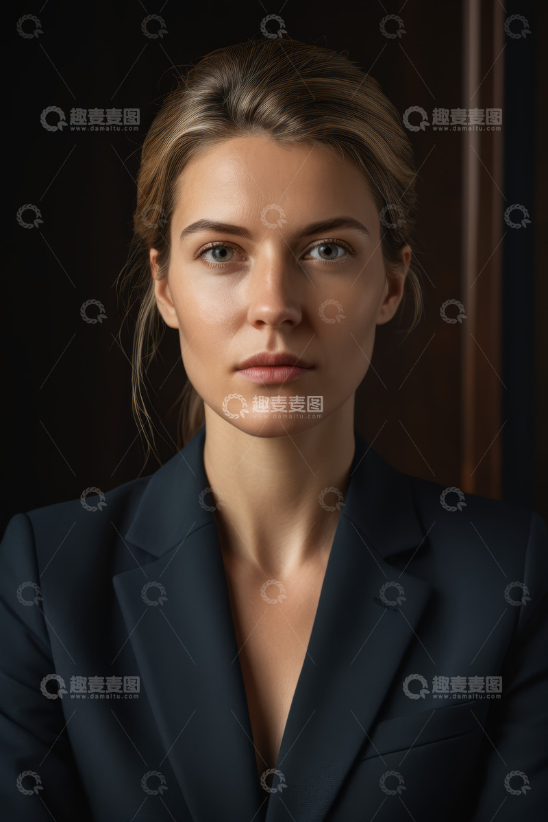 高清大图下载【趣麦麦图】职业女性严肃表情特写