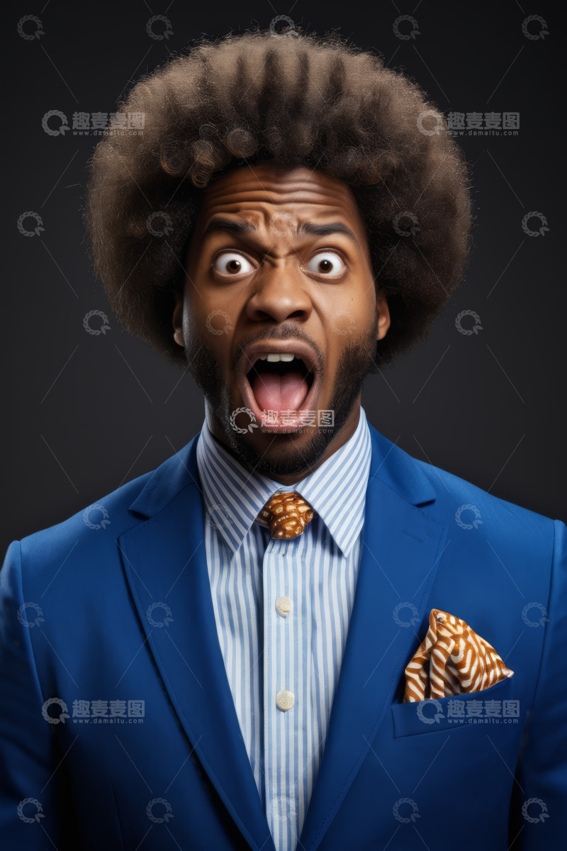 高清大图下载【趣麦麦图】穿着西装表情震惊的男性