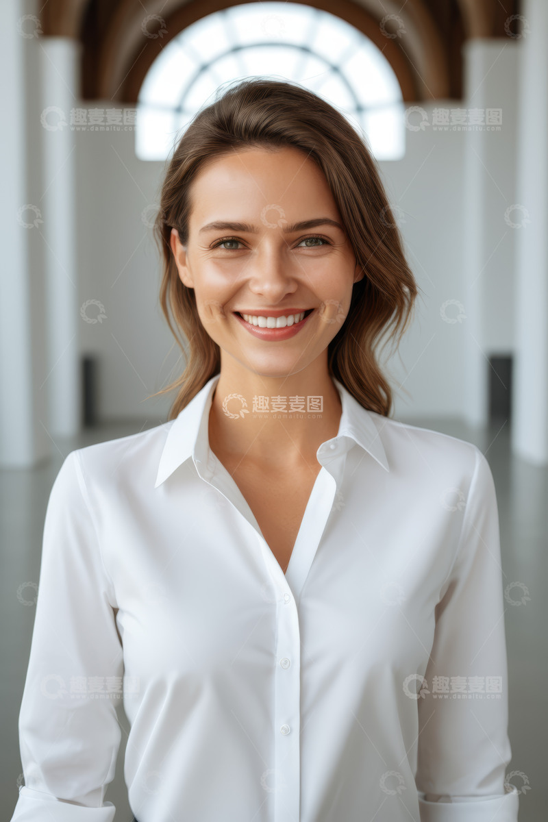 高清大图下载【趣麦麦图】微笑商务女性半身像
