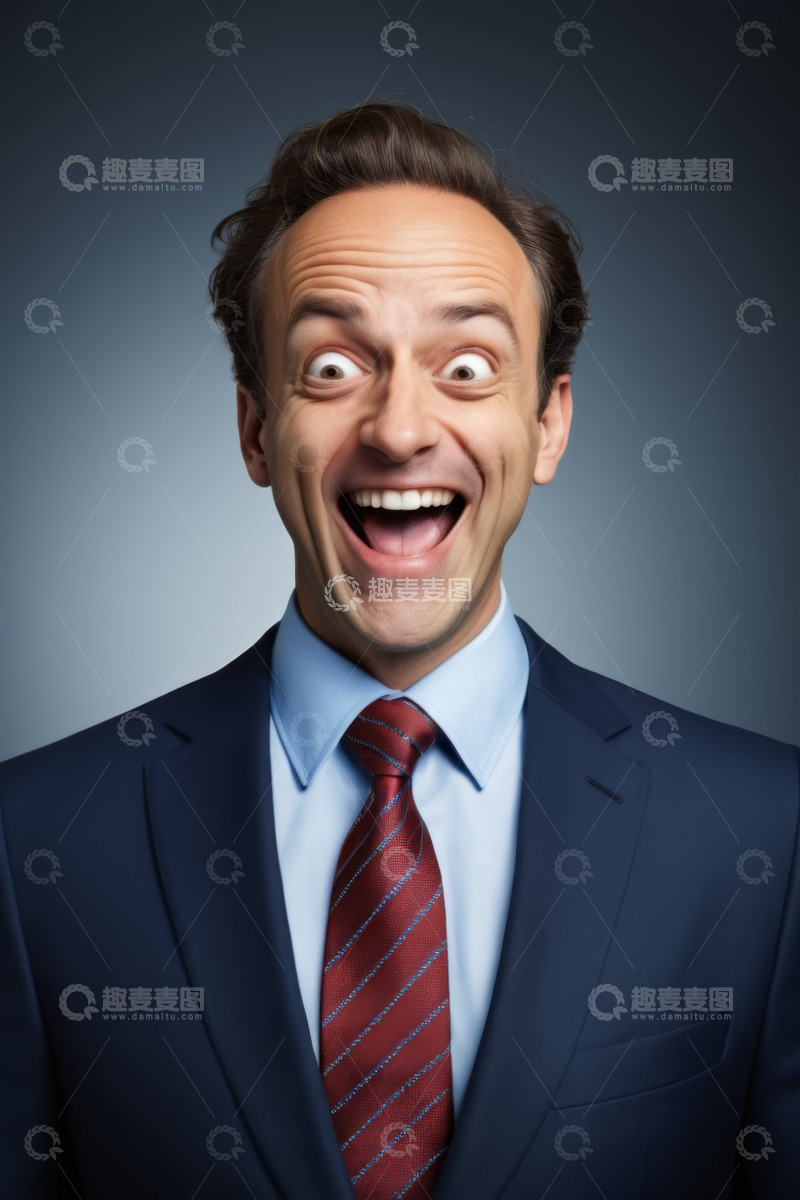 高清大图下载【趣麦麦图】穿着西装表情惊讶的男人
