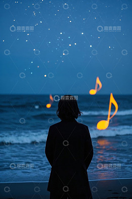 女人在海滩上眺望海洋