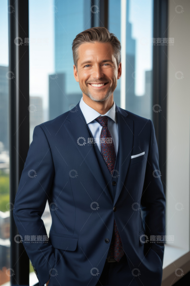 高清大图下载【趣麦麦图】西装男士微笑商务肖像