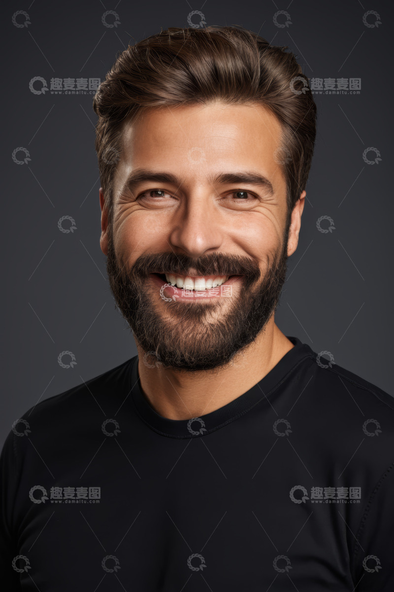高清大图下载【趣麦麦图】微笑男子半身特写