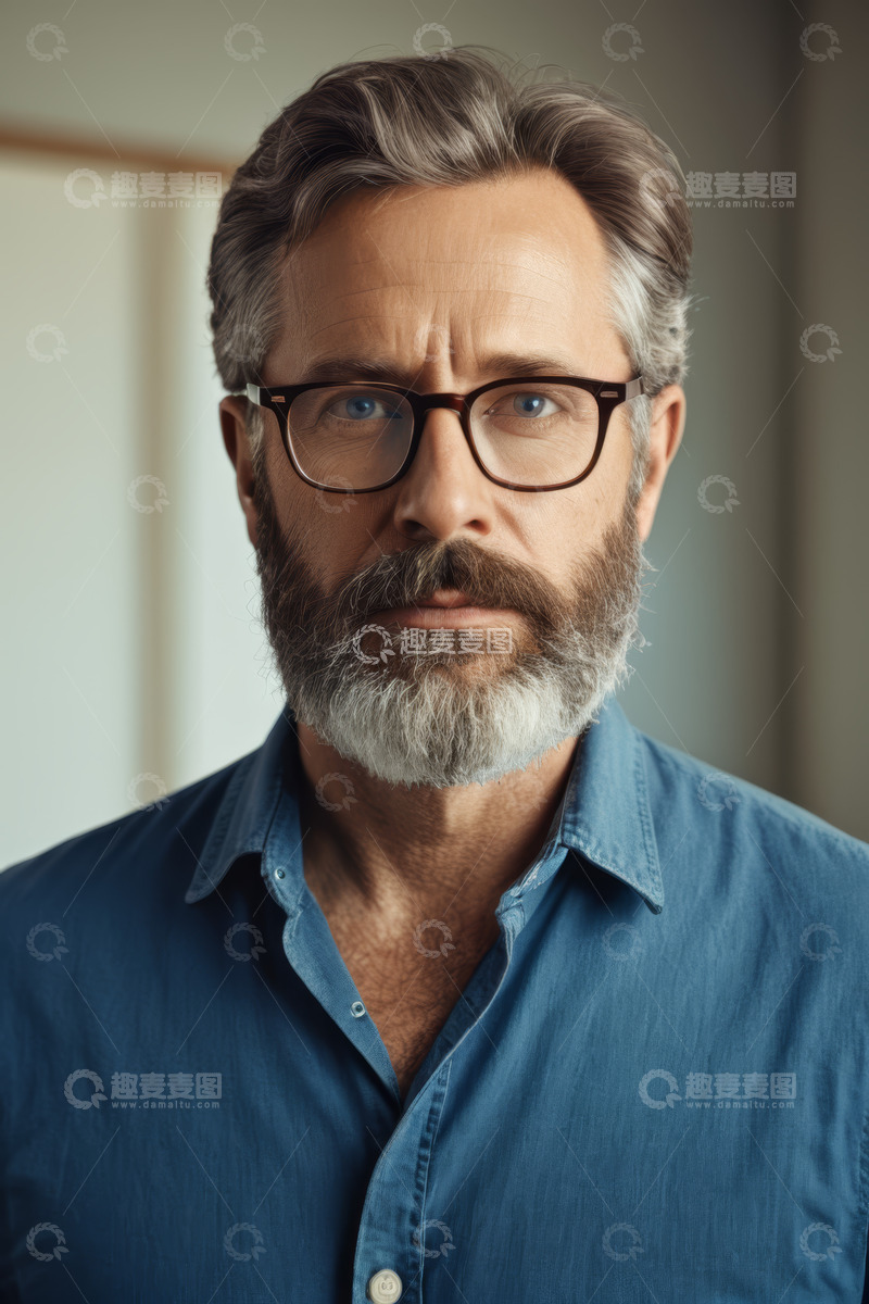 高清大图下载【趣麦麦图】成熟男性正面肖像