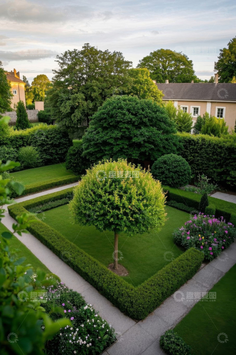 高清大图下载【趣麦麦图】精致花园绿植景观