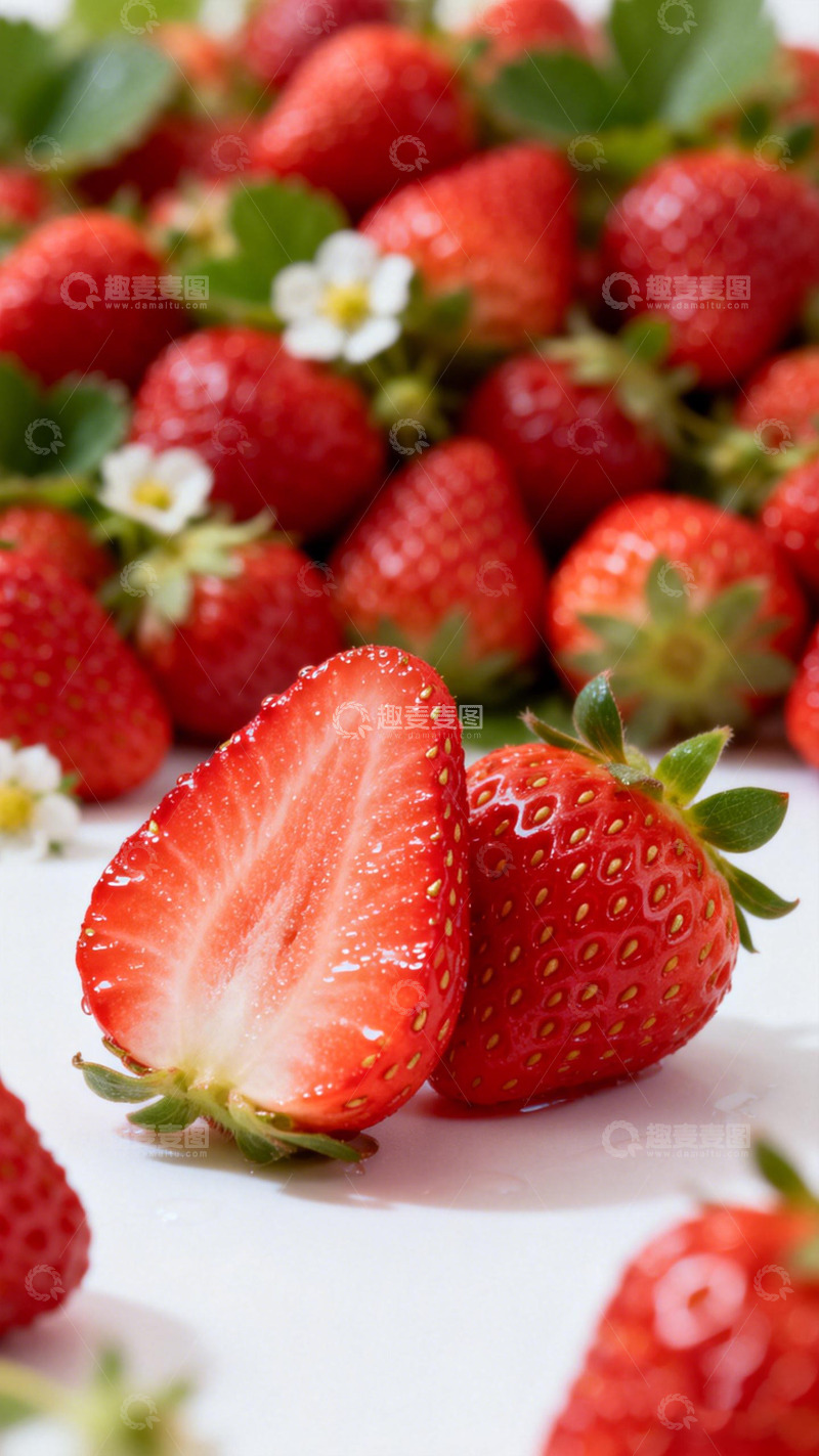 高清大图下载【趣麦麦图】新鲜草莓特写摄影图片