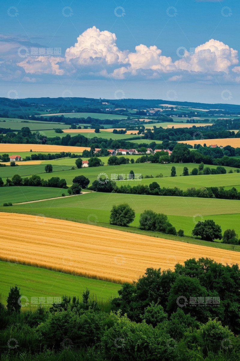 高清大图下载【趣麦麦图】田园风光田野全景