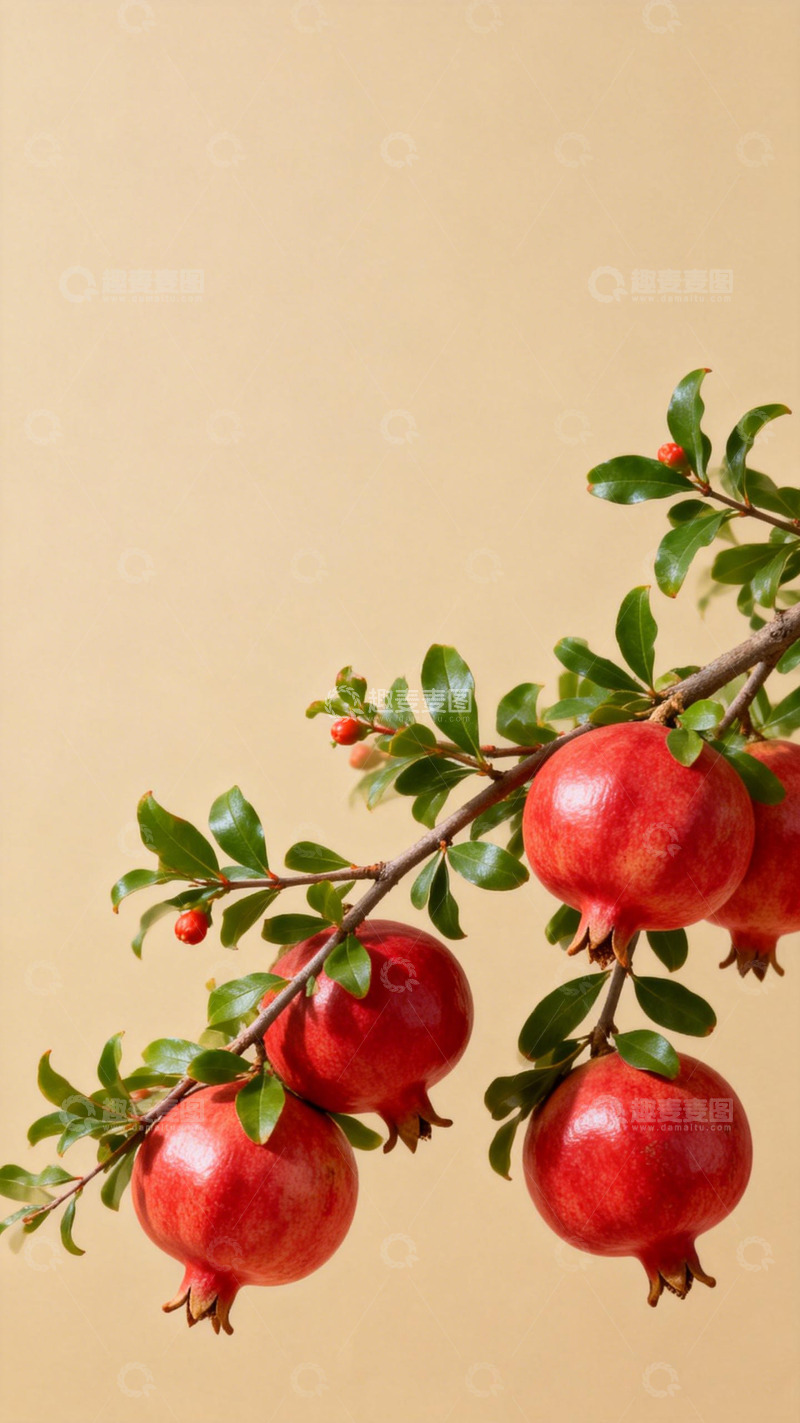 高清大图下载【趣麦麦图】石榴枝头丰收图