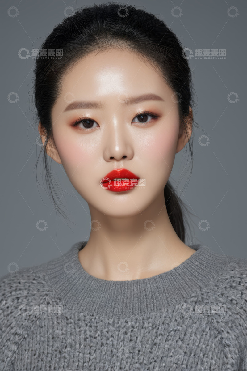 高清大图下载【趣麦麦图】女性彩妆精致妆容特写