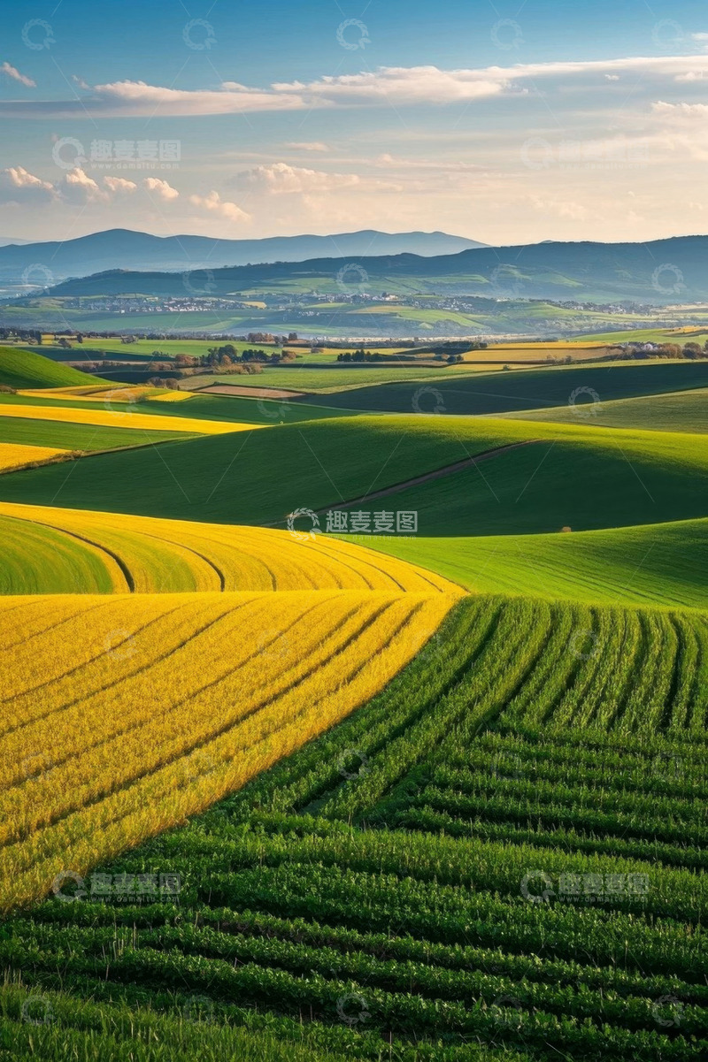 高清大图下载【趣麦麦图】田园风光农田全景