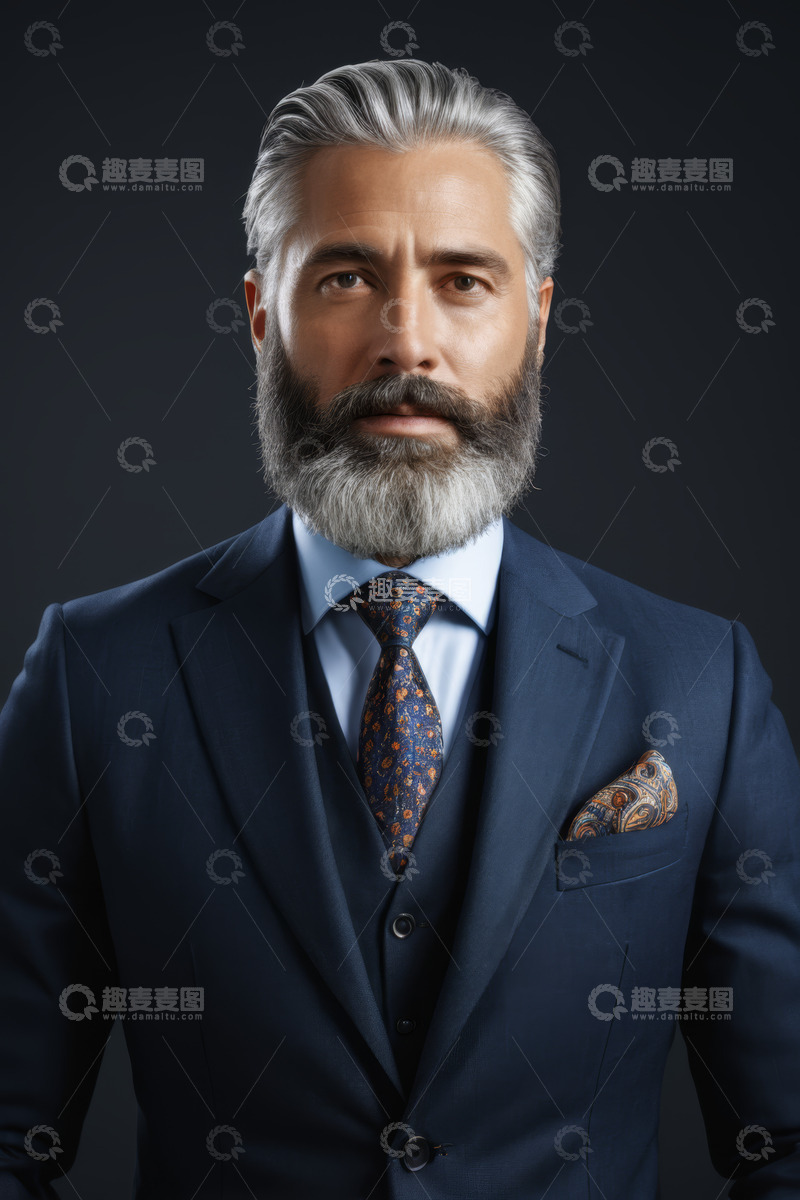 高清大图下载【趣麦麦图】穿着西装的成熟男士肖像