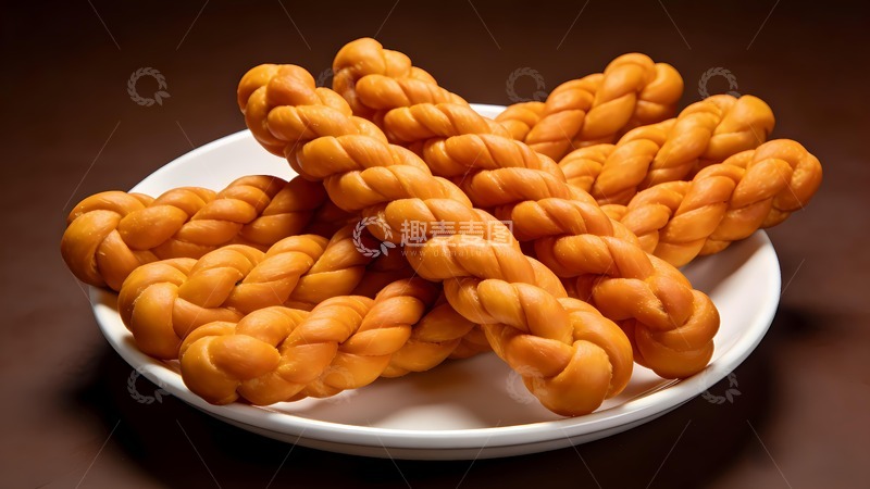 高清大图下载【趣麦麦图】一盘酥脆麻花